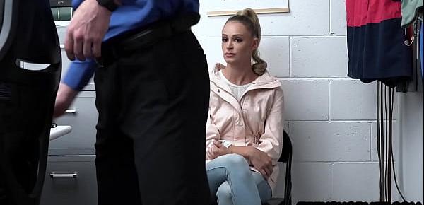  Busted petite teen thief Emma Hix has to comply or go to jail